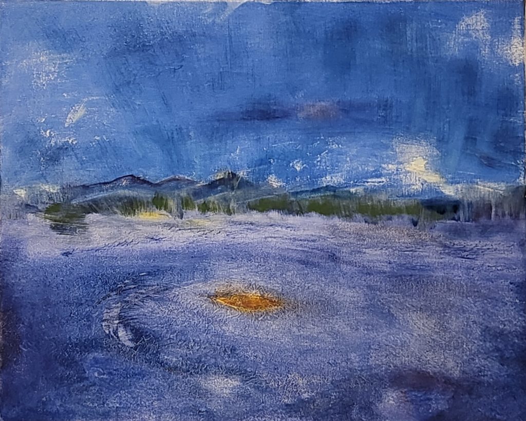 L'Îlot, 2024 Acrylique et huile sur toile,40x50cm